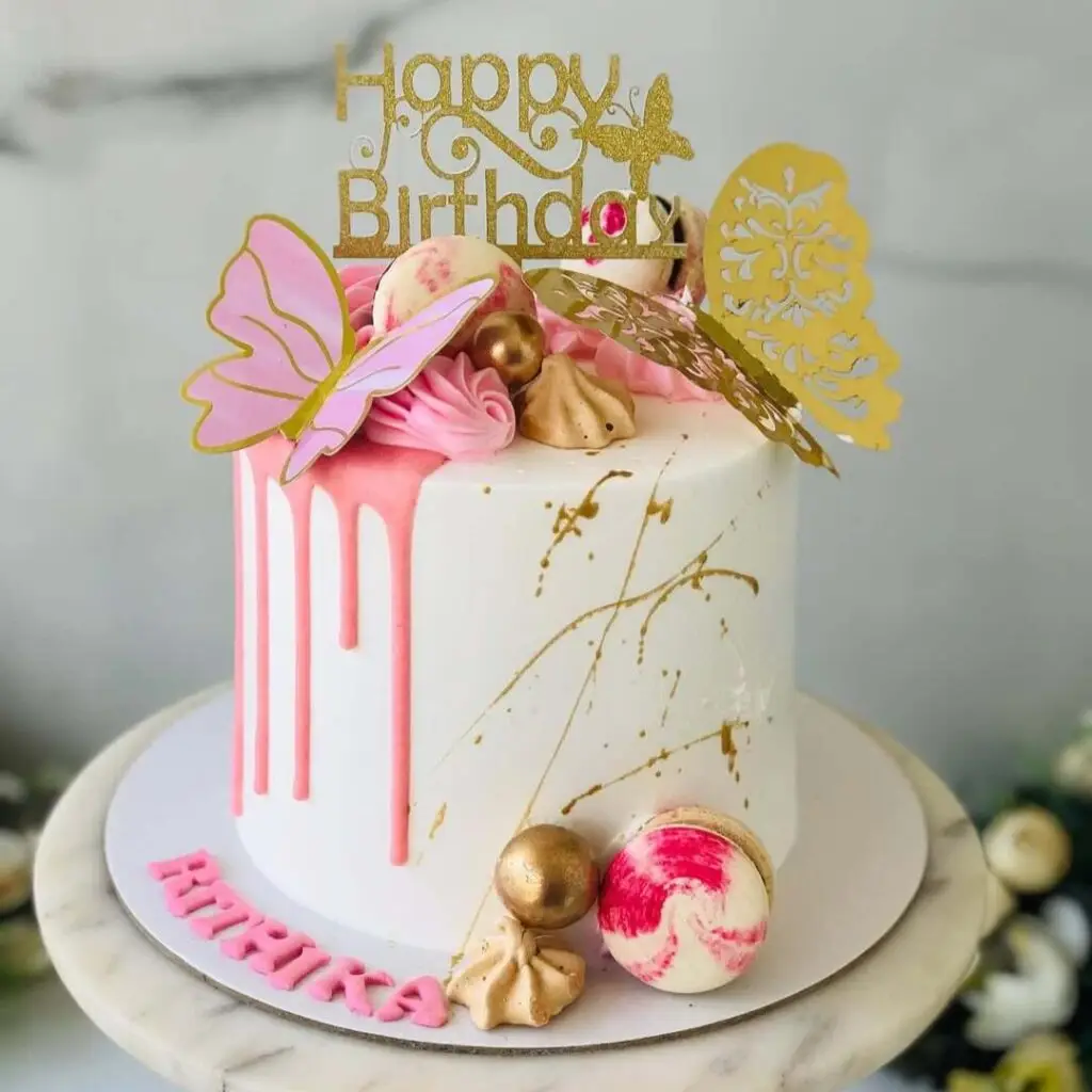 Pink & White Theme Cake