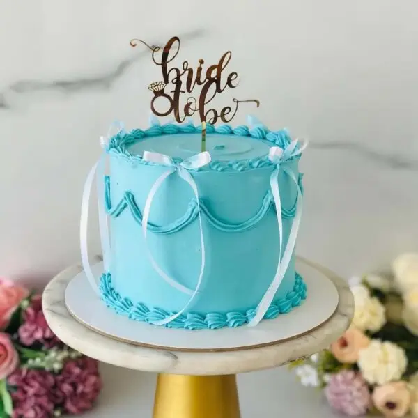 Sky Blue Theme Cake