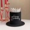 Black Theme Cake with Crown